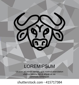 Web line icon. Buffalo; wild animals