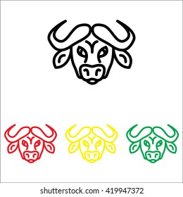 Web line icon. Buffalo; wild animals