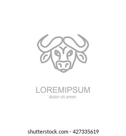 Web line icon. Buffalo; wild animals