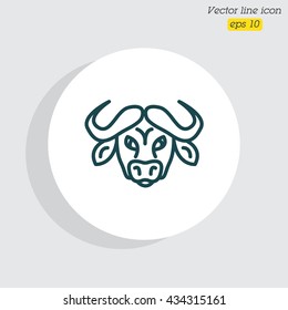 Web line icon. Buffalo; wild animals