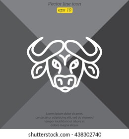 Web line icon. Buffalo; wild animals
