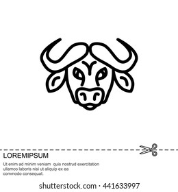 Web line icon. Buffalo; wild animals