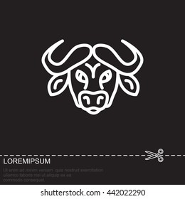 Web line icon. Buffalo; wild animals