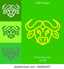Web line icon. Buffalo; wild animals