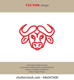 Web line icon. Buffalo; wild animals