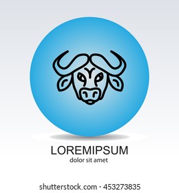 Web line icon. Buffalo; wild animals