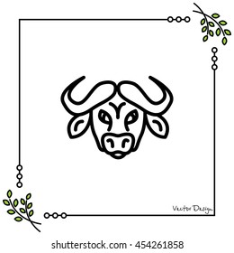 Web line icon. Buffalo; wild animals