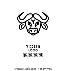 Web line icon. Buffalo; wild animals