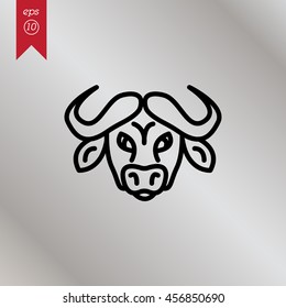 Web line icon. Buffalo; wild animals