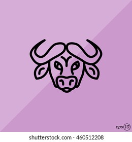 Web line icon. Buffalo; wild animals