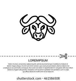 Web line icon. Buffalo; wild animals