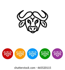 Web line icon. Buffalo; wild animals
