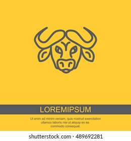 Web line icon. Buffalo; wild animals