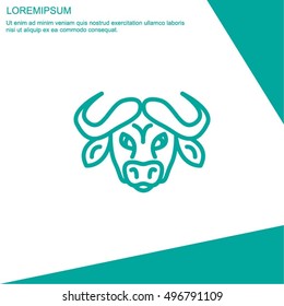 Web line icon. Buffalo; wild animals