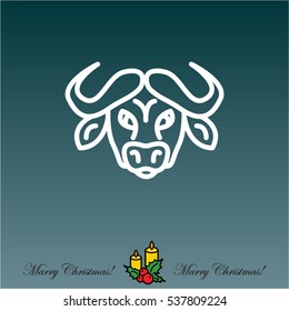Web line icon. Buffalo; wild animals