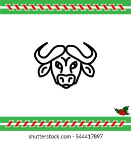 Web line icon. Buffalo; wild animals
