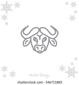Web line icon. Buffalo; wild animals