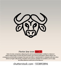 Web line icon. Buffalo; wild animals