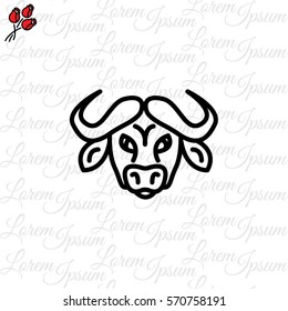 Web line icon. Buffalo; wild animals