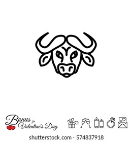 Web line icon. Buffalo; wild animals