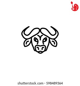 Web line icon. Buffalo; wild animals