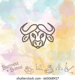 Web line icon. Buffalo; wild animals
