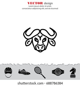 Web line icon. Buffalo; wild animals