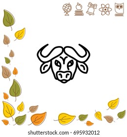 Web line icon. Buffalo; wild animals