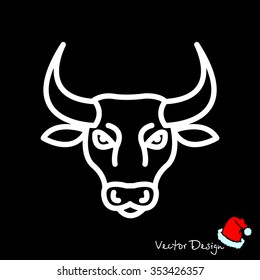 Web line icon. Bull; wild animals