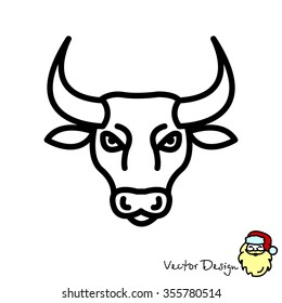 Web line icon. Bull; wild animals