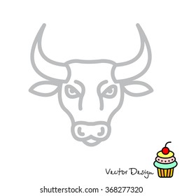 Web line icon. Bull; wild animals