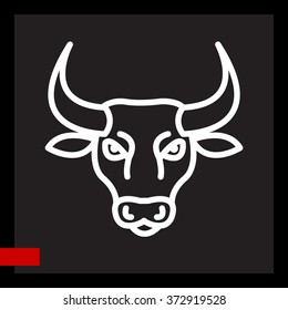 Web line icon. Bull; wild animals