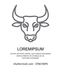 Web line icon. Bull; wild animals
