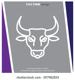 Web line icon. Bull; wild animals