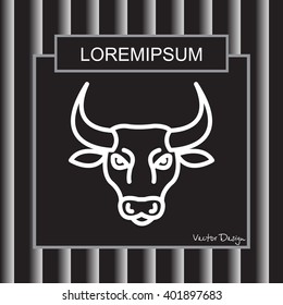 Web line icon. Bull; wild animals