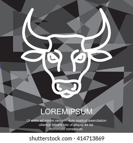 Web line icon. Bull; wild animals