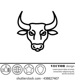 Web line icon. Bull; wild animals