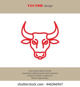 Web line icon. Bull; wild animals