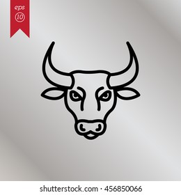 Web line icon. Bull; wild animals