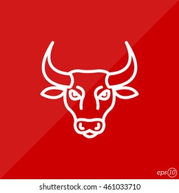 Web line icon. Bull; wild animals