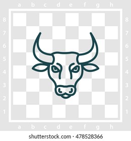 Web line icon. Bull; wild animals
