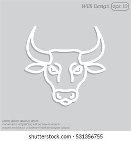 Web line icon. Bull; wild animals