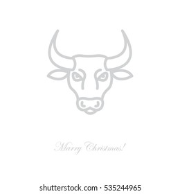 Web line icon. Bull; wild animals
