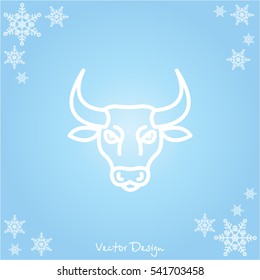 Web line icon. Bull; wild animals