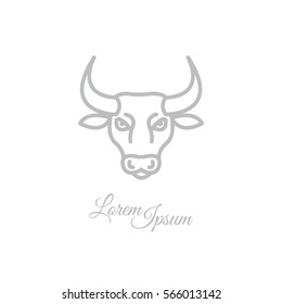 Web line icon. Bull; wild animals