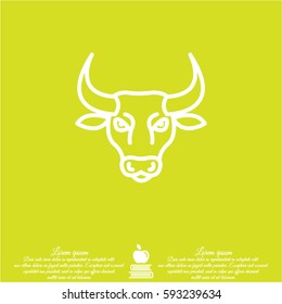 Web line icon. Bull; wild animals