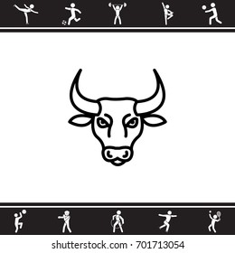 Web line icon. Bull; wild animals