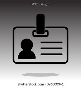 Web line icon. Business; blank id cards with clasp  (badge)