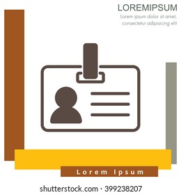 Web line icon. Business; blank id cards with clasp  (badge)