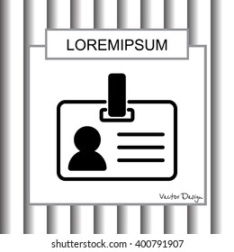 Web line icon. Business; blank id cards with clasp  (badge)